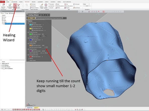 Before running the fill hole option, you need to run the healing wizard