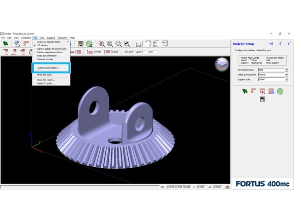 The Orient Face icon is located in the toolbar just below the View menu