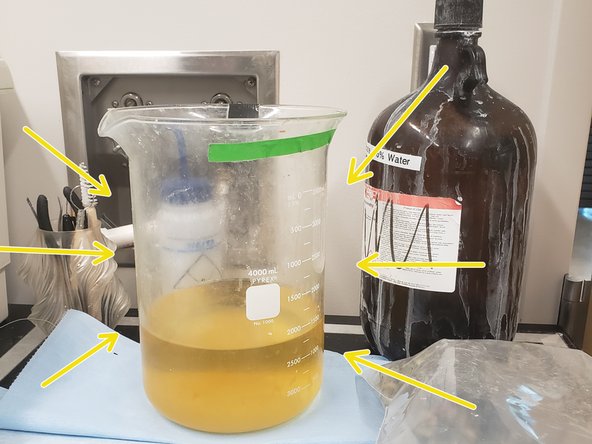 For multiple small prints, you can put several in one beaker.