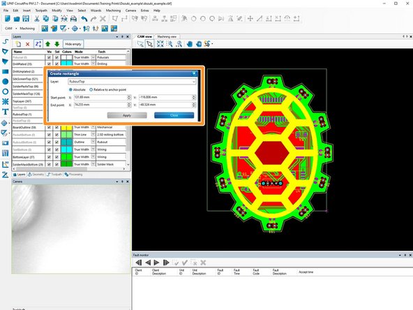 Draw a rectangle and all unused copper in that area will be removed
