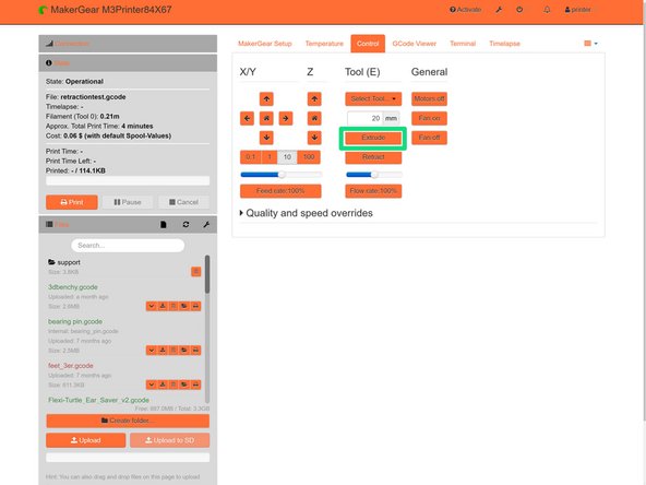 Once all of your settings are correct, press extrude