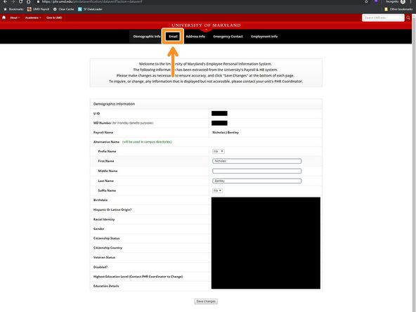 Click Payroll &amp; Human Resources System(PHR) and then click Access Personal PHR Information.