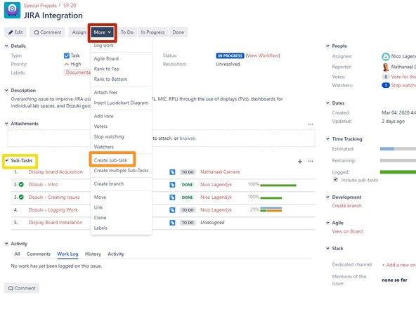 A good way to break up a large project is to use sub-tasks