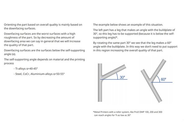 To better understand how to orient parts optimally, ready this document: 3DSystems DirectMetalPrinting Guide