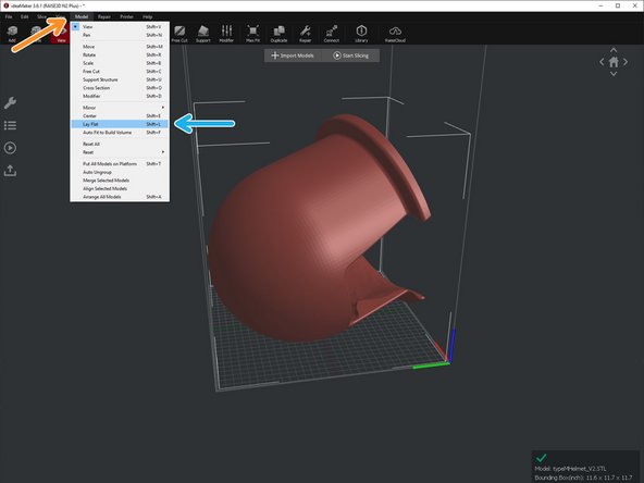 This example model is a little trickier than others so the best course of action is using  a place by face to correct the orientation
