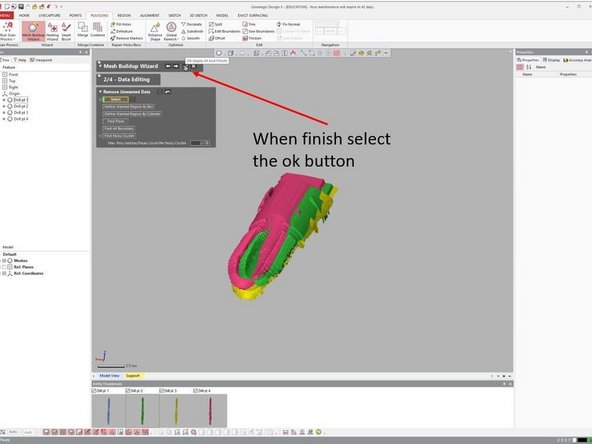 Repeat the process for the second, third, and forth scan data