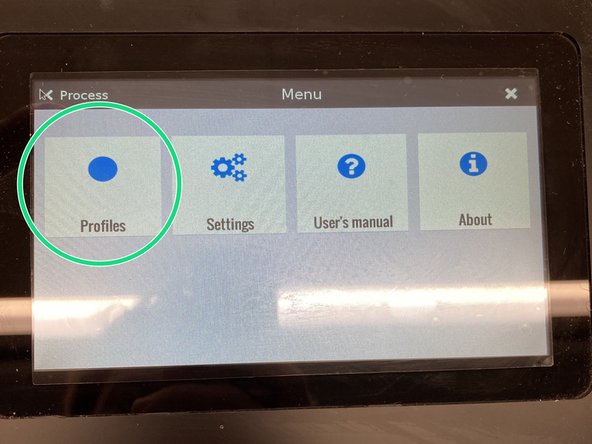 Select &quot;Profiles&quot;