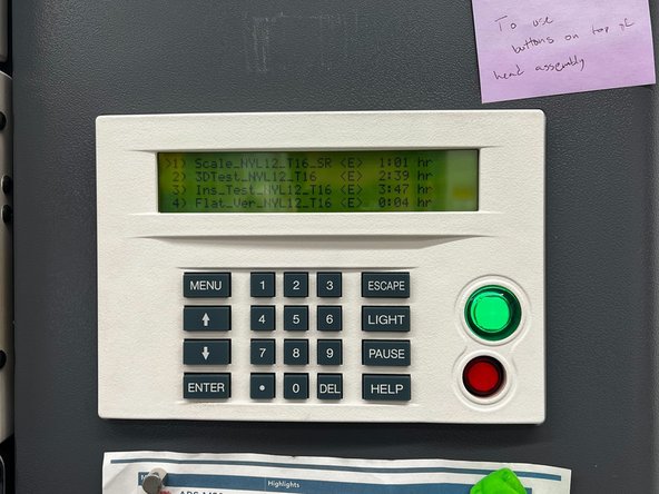 Select the appropriate option from the menu, either Build Next Job, Build Last Job, or Show Job Queue to choose a specific job in the print queue