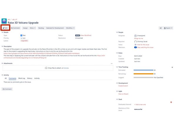 Finally after you've created your issue you'll be able to see it in the standard issue view