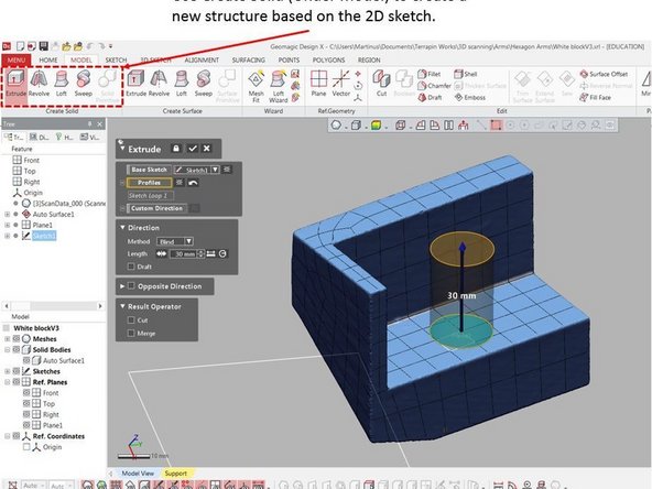 You can use the mesh as reverence to create the plane