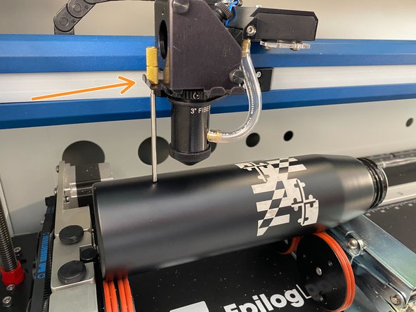 To do this, use the 3D printed manual focus tool that is located in the cabinet drawer next to the Epilog, NOT the adjustable focus tool.