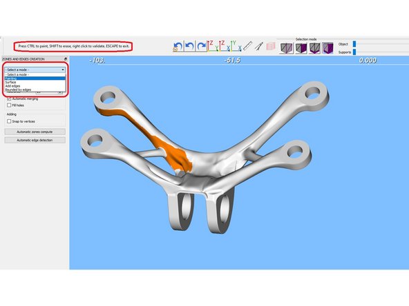 Painting mode is useful for creating supports on complex surfaces.