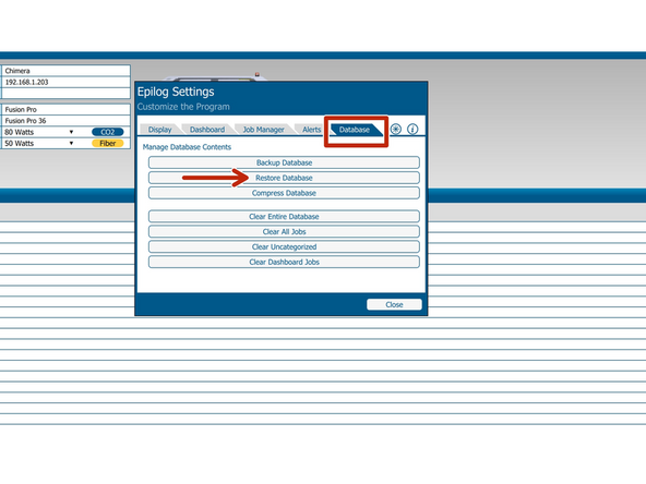 If a user needs an updated version of the database with all of the current settings preloaded, first they need to download the most recent database file from TBD.