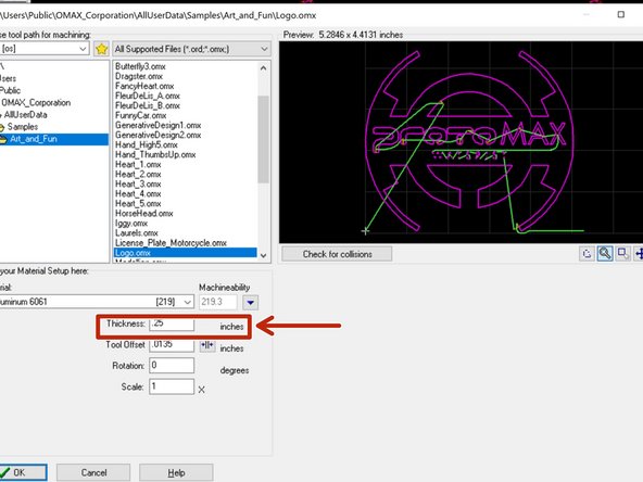 This is the thickness of the material in INCHES