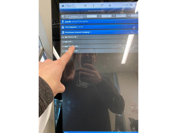 Once back in the screen under tool management, select the correct tool you are replacing the previous tool with from the warehouse and select the location you want it to take in the tool magazine.