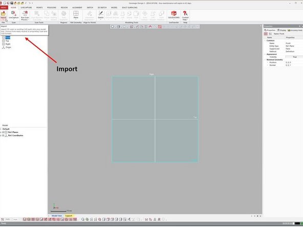 Geomagic Design X software will be used for alignment and stitching of the scan results obtain from the Keyance