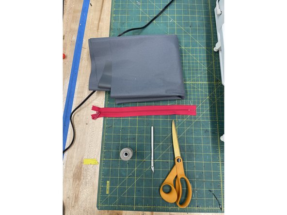 Cloth, Cloth accessories (zipper, buttons, etc), Exacto blade/Scissors, thread, ruler, cutting mat