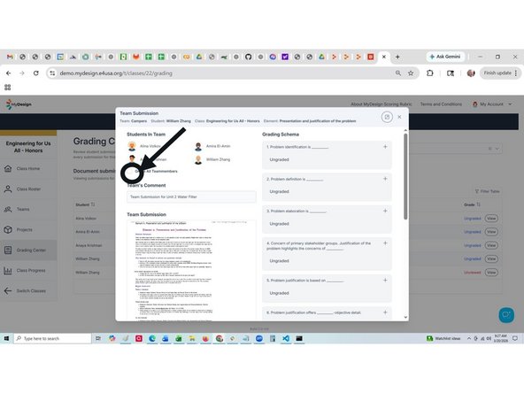 A check box is provided for Grade All Teammembers.  The score for this session can be applied to just the student selected or to the whole team.