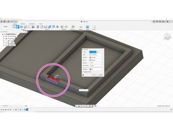 Selecting the top line will create a relationship where the point of the rectangle is &quot;hooked&quot; to the top, and this is exactly what we need