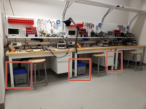 Each station has a HAKKO FA-430 fume extractor