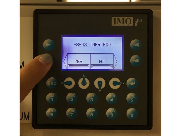 Make sure that the carousel is loaded with empty canisters with their caps off.