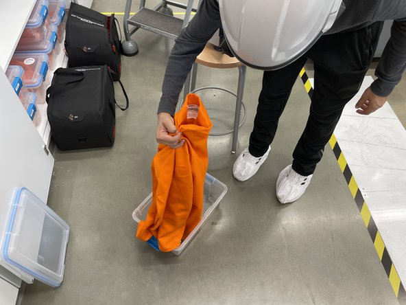 Set this assembly on the floor or stool nearby