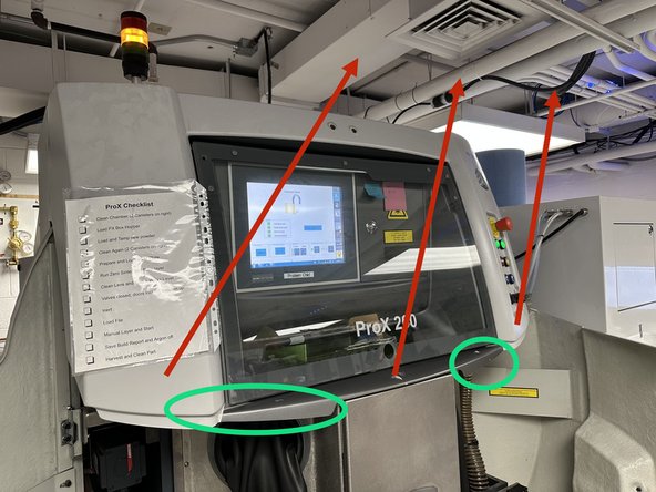 Close the glass front panel so that it doesn't hit the ceiling.