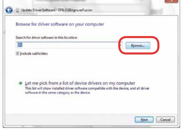 Click Browse my Computer for driver software.