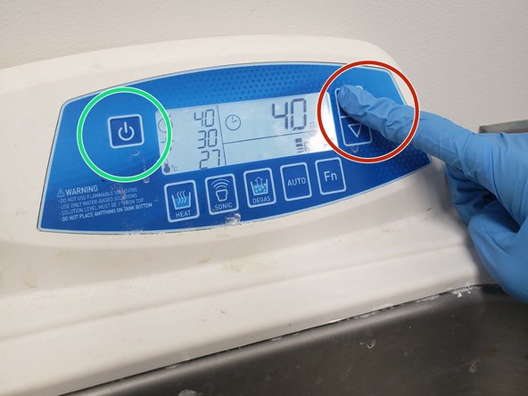 Turn on the sonicator if it isn't already