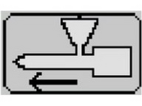 the advance Nozzle icon is used to move the nozzle forward towards the mold.