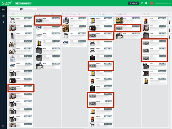 Look for the jobs with the Markforged thumbnail