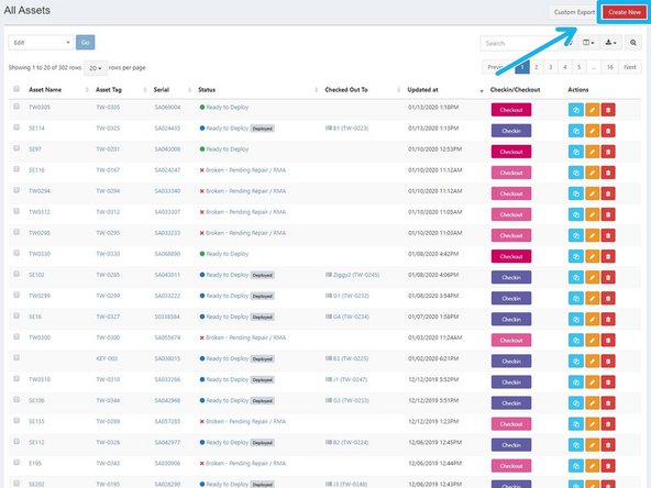 Select Create New in the upper right corner