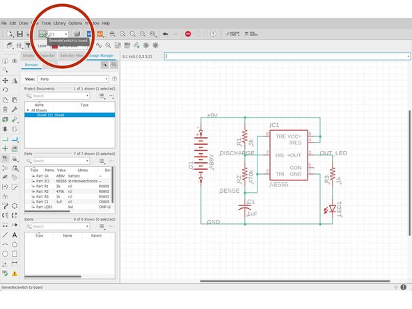 After the schematic is completed, Eagle can use your schematic information to prepare the layout procedure.