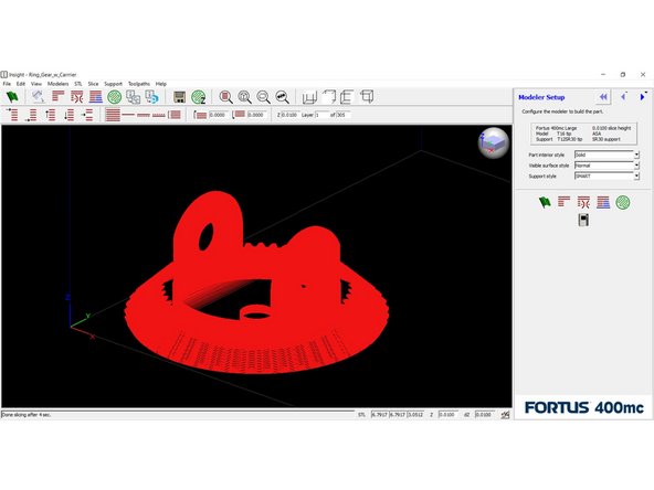 The image preview in the main window will update to show the sliced model