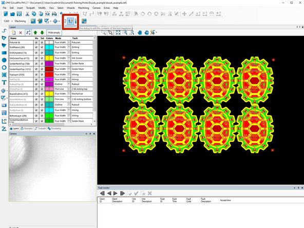 Check that all the required tools are in the machine