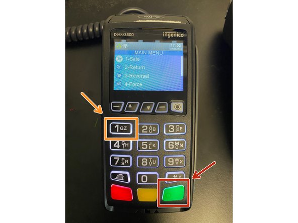Press the green enter button on the keypad to bring up the actions menu.