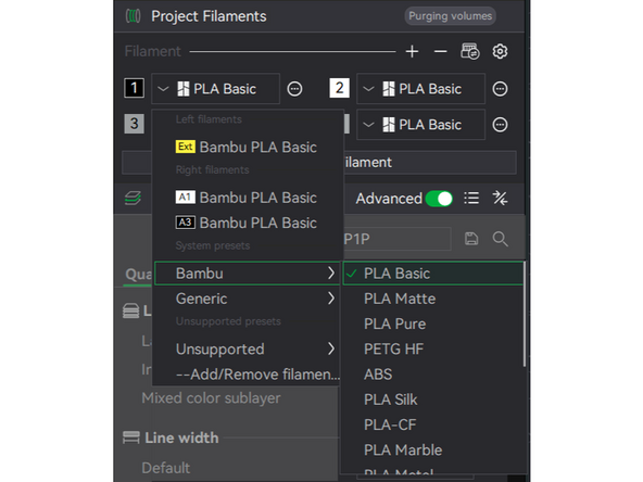 The type of material you print must be properly selected during slicing. If the material in the file is mismatched to the material on the printer, it will clog the extruder.