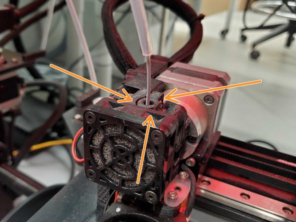 DO NOT FORCE THE MATERIAL!!! You could cause a filament jam by clogging the motor or by breaking the filament.