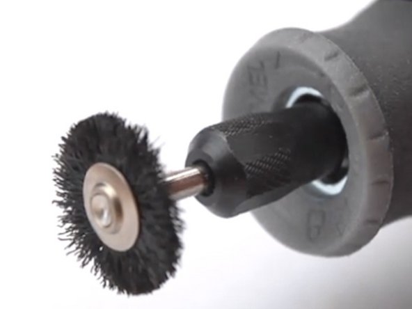 Nylon brush bits are useful for cleaning and polishing metals