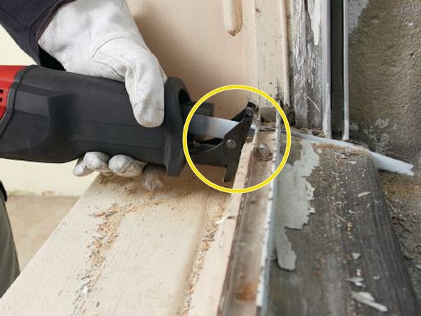 Position yourself in a steady position prior to making cuts with the reciprocating saw