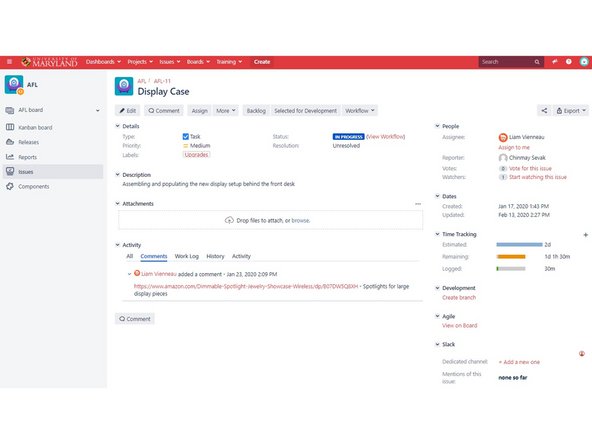 The issue is the main designation we use for projects and this is the detailed view of them.