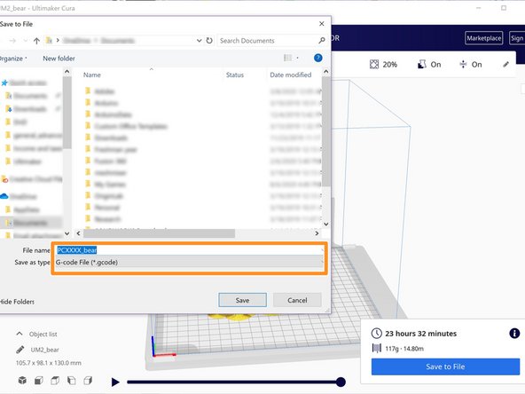 Save the print to the desired location