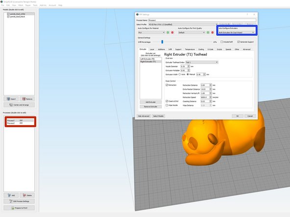 The MakerGears have a unique ability to print two things at once or print in two different colors