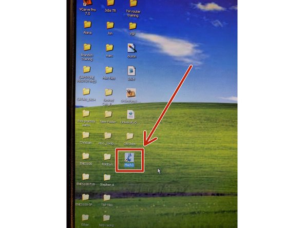 On the home screen, double click the &quot;MACH 3&quot; software button.