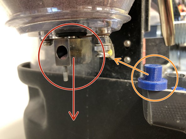 Make sure to place bad granite bucket under hopper.