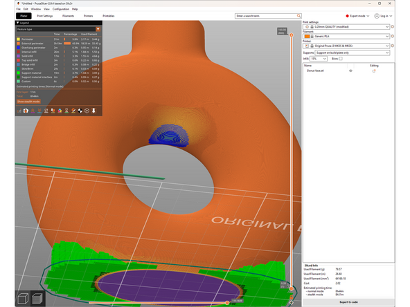 If we use the layer view to look inside of the vase we can also see that no support has been generated internally.