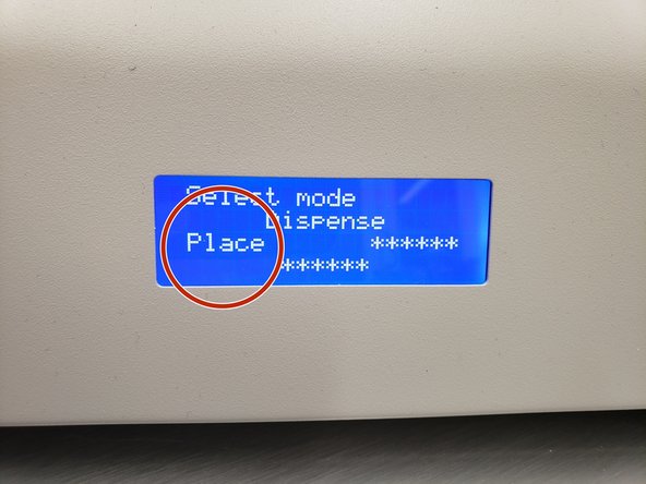 Push the left arrow button to enter place mode