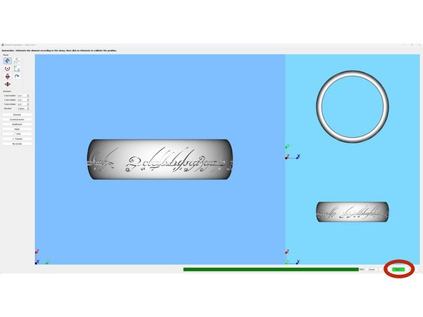 Now that our part is orientated click 'next' at the bottom right of the screen to move to the next step.