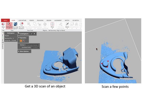 The probe can be run in combination with the 3D scanner