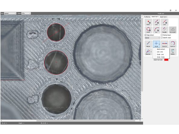 Creates the intersection of two lines, a line and a circle, or two circles as a point element.